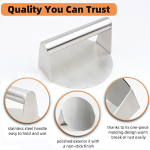 Durevole rotonde Burger Smasher Press personalizzabile in acciaio inox <span class=keywords><strong>Hamburger</strong></span> carne alla griglia <span class=keywords><strong>accessori</strong></span> <span class=keywords><strong>per</strong></span> uso cucina - Product Image 2