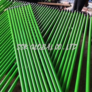 Asiawood.vn Vietnam Escoba de madera de eucalipto de alta calidad de 120 cm con mango corto recubierto de PVC, cerdas tipo bandera, ecológica, verde, para el hogar y el suelo. - Product Image 2