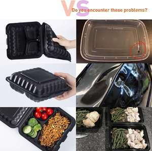 กล่องอาหารแบบใช้แล้วทิ้ง PP ขนาด 8x8 นิ้ว 3 ช่อง ยี่ห้อ Brand - Product Image 4