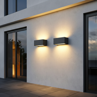 Lumière murale LED extérieure KLED IP65 étanche, forme carrée, corps en alliage d'aluminium, 2700K blanc chaud, jardin, dimmable