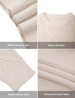 Jersey de punto de cable de gran tamaño OEM personalizado Vintage 90s coreano pesado cuello redondo tejido Casual invierno manga larga Top de mujer
