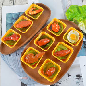 ขา<span class=keywords><strong>ไก่</strong></span>ปีกไก่จำลอง PVC สำหรับตกแต่งชามบาร์บีคิว อุปกรณ์ประกอบฉากถ่ายภาพ ของตกแต่งแสนสนุก ของประดับตกแต่ง รูปแบบผัก - Product Image 1