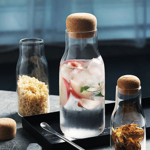 Bocal de stockage des aliments en verre transparent, pour cuisine, épices scellées, bouteille de sucre, thé, café, boîte de graines, noix, bonbons, avec couvercle en liège, ml - Product Image 2