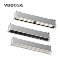 Spot LED encastré rectangulaire moderne en aluminium pour plafond, 10W, intensité variable, grille intégrée, en promotion