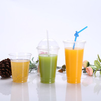 Gobelets jetables transparents en PET de 16 oz personnalisés, vaisselle en plastique de qualité supérieure pour jus et smoothies, gobelets à emporter imprimés sur mesure