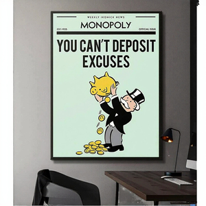 Bán buôn giá rẻ hình ảnh màu đen Áp phích tường nghệ thuật vải sơn thiết kế cho trang trí nội thất phòng bằng gỗ khung ảnh - Product Image 2