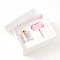 Diffuseur d'huiles essentielles parfumées pour la maison, en céramique, avec fleur en porcelaine faite à la main, flacon en verre de 50 ml, cadeau de luxe