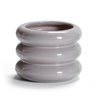 Pots de fleurs modernes en céramique émaillée Pot de fleurs Usine Vente en gros Forme de cercle Design pour intérieur et extérieur Jardin Décoration intérieure