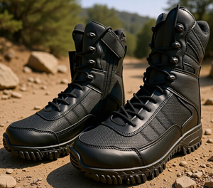 Definite Outdoor Sports Tactical <b>Boots</b> TSB204 Leather Men Black Ankle Outdoor Non Slip <b>Hiking</b> Shoes All Seasons Wearable - Product Image 4