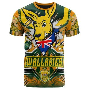 Sublimation Wallabies Men's Shirts Drop Shipping Customized Super Indigenous Wallabies Championship Scratch Style Women T-shirt