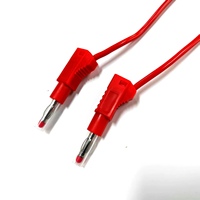 Câble d'alimentation CC de 2 m avec connecteur banane mâle-mâle isolé et empilable de 4 mm, gaine PVC 1,5 mm², cordon de test banane