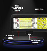 Barres lumineuses LED à faisceau spot super lumineuses 5" 9" 12" 17" 20" 25" 30" 39" 12V 24V étanches à 3 rangées pour camion tout-terrain 4x4