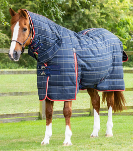 Alfombra de caballo estable con forro polar de relleno de algodón a cuadros para uso en invierno y comodidad de carcasa de tela duradera - Product Image 2