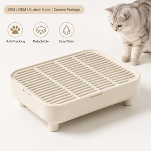 Bac à litière surélevé pour chat avec fonction de filtration, en plastique, capacité 4,5 L, écologique, durable, avec plateau de contrôle du sable, facile à nettoyer - Product Image 1