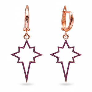 Hollow Star Design Earring Turkish Wholesale Handcrafted <b>Silver</b> Star Dangle for Ladies Earring - Product Image 2