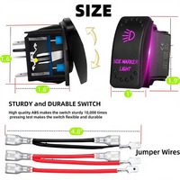 Interrupteur à bascule robuste 5 broches SPST 12V pour feux de position latéraux, rétroéclairé par LED, marche/arrêt, pour voiture, bateau, camping-car