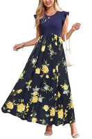 Robe longue décontractée d'été pour femme, à pois, tissée, respirante, lavable, coupe ample, confortable pour le ventre