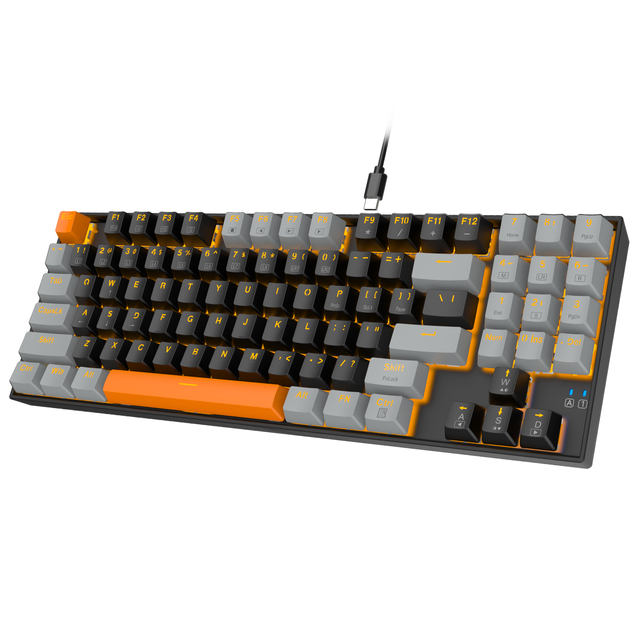 Wired mechanical Gaming Keyboard PBT Keycaps 89 Keys LED Hot-swappable Brown Switches Wired Mechanical Gaming Keyboard