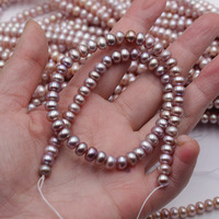 Perles de culture d'eau douce naturelles 100% naturelles, forme bouton, 7-8 mm, avec un lustre intense, qualité AAA, en vrac, pour la création de bijoux DIY