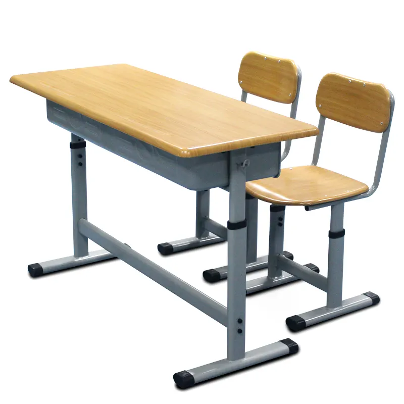 Chaise et table d'école de bureau en bois d'étudiant de meubles universitaires modernes réglables