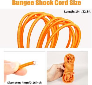 Cuerda Elástica Trenzada de Goma de 5/32 Pulgadas (4 mm) x 32 pies, Resistente, de Grado Marino, Resistente a los Rayos UV, Elástica, para Kayak, Carga, Camping - Product Image 2