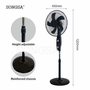 Ventilateur sur pied solaire électrique rechargeable à moteur sans balais <span class=keywords><strong>de</strong></span> 16 pouces, économique et portable, pour usage domestique et commercial, à <span class=keywords><strong>prix</strong></span> avantageux. - Product Image 4