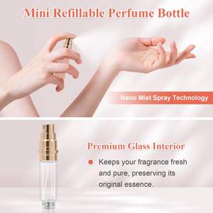 ขวดสเปรย์น้ำหอมแบบแพคขนาด5มล. ขวดสเปรย์น้ำหอมแบบเติมได้สำหรับนักออกแบบน้ำหอมและน้ำมันหอมระเหย - Product Image 4