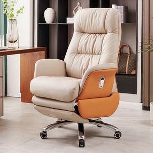 Chaise de bureau de direction moderne de luxe, confortable, en cuir véritable, avec réglages du dossier, hauteur réglable, inclinable, pour la maison P131-PM-GM Rec - Product Image 1