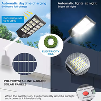 Lampadaire solaire intégré GZM tout-en-un 1000W 2000W IP67 ABS étanche pour extérieur avec capteur radar pour route