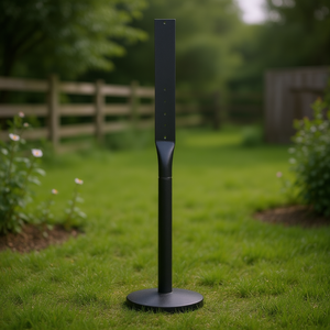 Supporto portatile per cartelli a canale U da 4 piedi con base in ghisa e acciaio nera per giardino, cortile, fattoria - Product Image 2