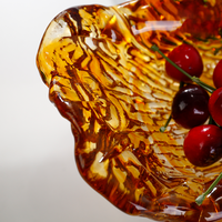 Plateau à chocolat en verre moderne Jossin avec forme rectangulaire ondulée artistique, plat de service pour événements et mise en table
