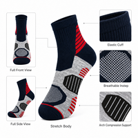 Chaussettes de course - Antidérapantes, séchage rapide, respirantes, légères, antibactériennes, toutes saisons