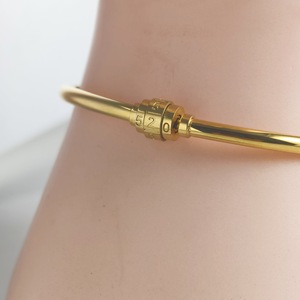 18K PVD Gold Stainless Steel Rotating Combination Lock <b>Bangle</b> <b>Bracelet</b> | Adjustable 520 Love Engraved Magnetic Clasp <b>Bracelet</b> - Product Image 3
