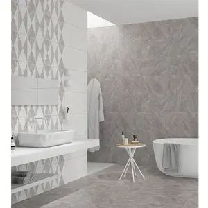 욕실 타일 벽 및 바닥 300x600 회색 벽 타일 테두리 세라믹 파도 3D 주방 벽 타일