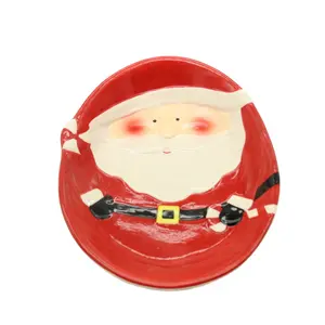 Керамические тарелки для Рождественского украшения, красный Санта-Клаус