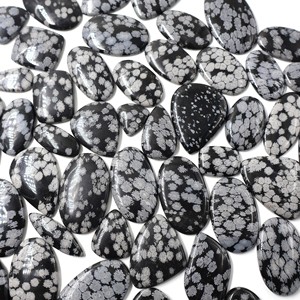 อัญมณี2025เกล็ดหิมะแบบออบซิเดียนเครื่องประดับอัญมณีหลวมทำลูกปัดหินคริสตัล - Product Image 5