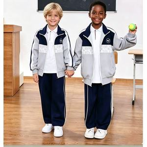 Uniformes Escolares Personalizados y Económicos para Niños, Resistentes a las Manchas, Conjunto Deportivo Infantil, Ropa para Niños, Chaqueta Gris para Primaria - Product Image 3