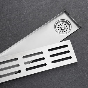 Personalizzare diverse dimensioni del bagno di drenaggio dell'acqua in acciaio inox sottile lungo rivestimento lineare piano di scarico rettangolare con fori rotondi - Product Image 3