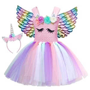 Robe <span class=keywords><strong>Tutu</strong></span> pour fille de 2 à 12 ans, motif floral, arc-en-ciel, princesse, anniversaire, fête, <span class=keywords><strong>licorne</strong></span>, 2022 - Product Image 2