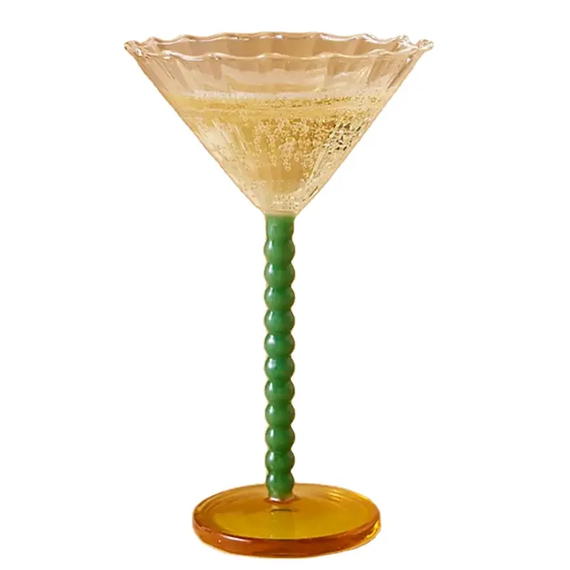 El vaso de Martini de tallo de color especial más vendido con tallo trenzado para bodas