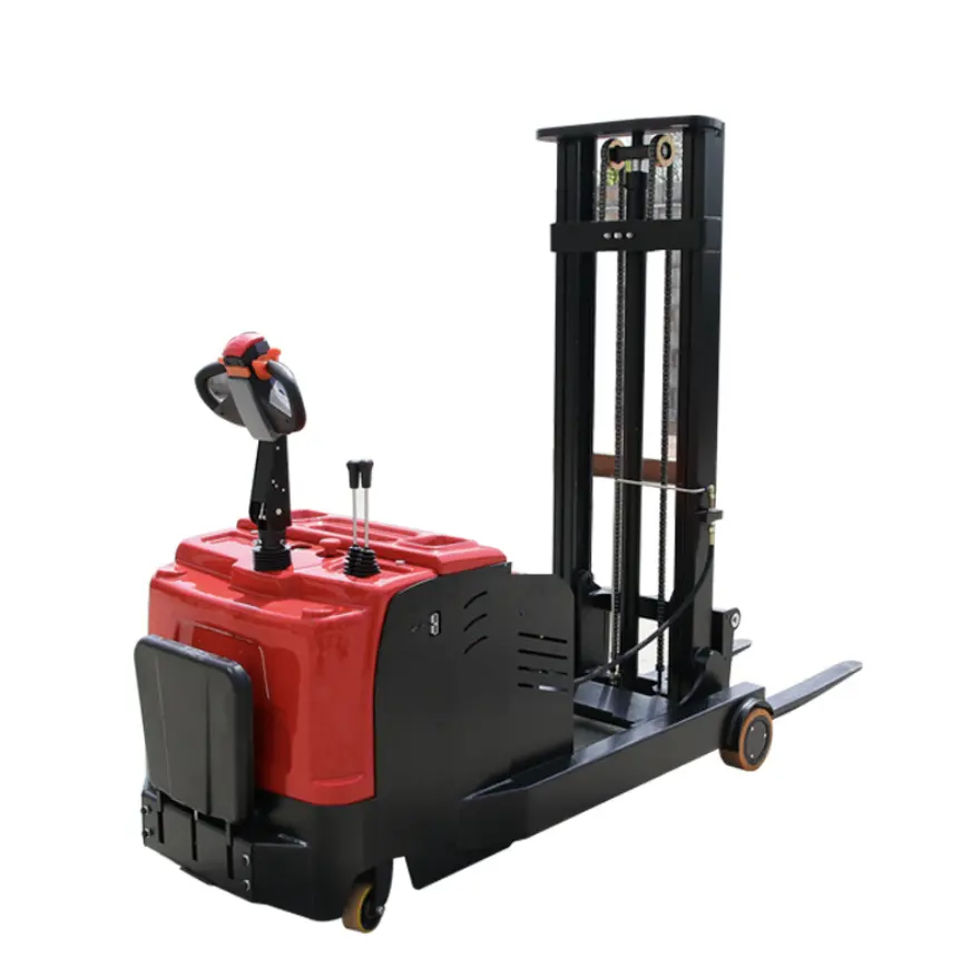 Điện tự tải Stacker 1000kg dầu điện trống Stacker Porter nâng lên với 4 bánh xe 2ton thủy lực Stacker xe tải