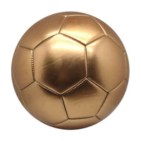 Ballon de football officiel taille 5, cousu main, brillant or, haute rétention d'air, pour les fans de sport, collection de ballons cadeaux des fabricants