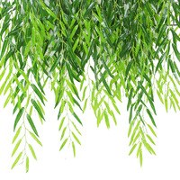 Décoration de paysage du Nouvel An en plastique, feuilles vertes, branches de plantes suspendues, saule artificiel d'extérieur, écologique