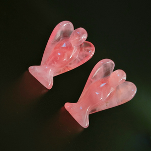 Estatua de Ángel de cuarzo rosa para tallar, piedras preciosas mezcladas, piedra semipreciosa, 2 pulgadas, gran oferta - Product Image 3