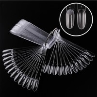 Éventail de démonstration de vernis à ongles, accessoire de manucure, cartes de couleurs, présentoir, tête ovale, Nail Art, avec anneaux, 50 pièces