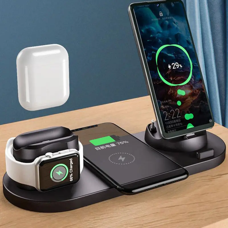 Universal multifunction 6 in 1 magnetic 3 mobile phone stand charging dock 4 in1 wireless charger for apple iphone 14 13