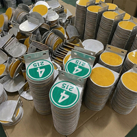 Réflecteur de guidage d'alignement pour poteau de guidage en W, en métal galvanisé, à montage supérieur, pour autoroute, marqueur de distance de 100 m, délimiteur de garde-corps rond