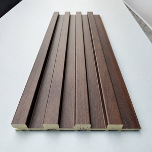Pannelli <span class=keywords><strong>Decorativi</strong></span> a Doghe Effetto <span class=keywords><strong>Legno</strong></span> Scuro 3m Impermeabili <span class=keywords><strong>per</strong></span> <span class=keywords><strong>Pareti</strong></span> di Ristoranti e Bar, Design d'Interni Moderno - Product Image 1