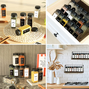 24 Lọ Gia Vị Thảo Mộc Thủy Tinh Hình Vuông Mini 120Ml 4Oz Cho Nhà Bếp BBQ Hiện Đại Bình Rỗng Bộ Hộp Đựng Có Nắp Lắc - Product Image 4