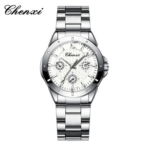 Reloj de Cuarzo CHENXI 019C para Parejas, con Decoración de Tres Esferas, Resistente al Agua, Correa de Acero Inoxidable, Reloj de Pulsera para Hombre y Mujer, Venta al Por Mayor - Product Image 3